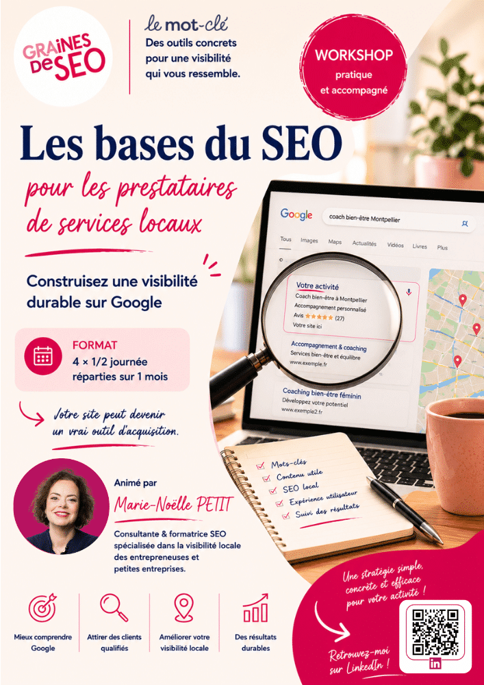 Atelier collectif Les Bases du SEO - En ligne ou en présentiel