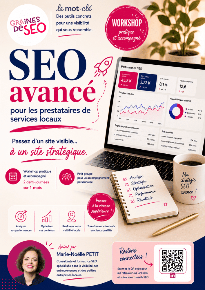 Atelier collectif SEO Avancé - En ligne ou en présentiel