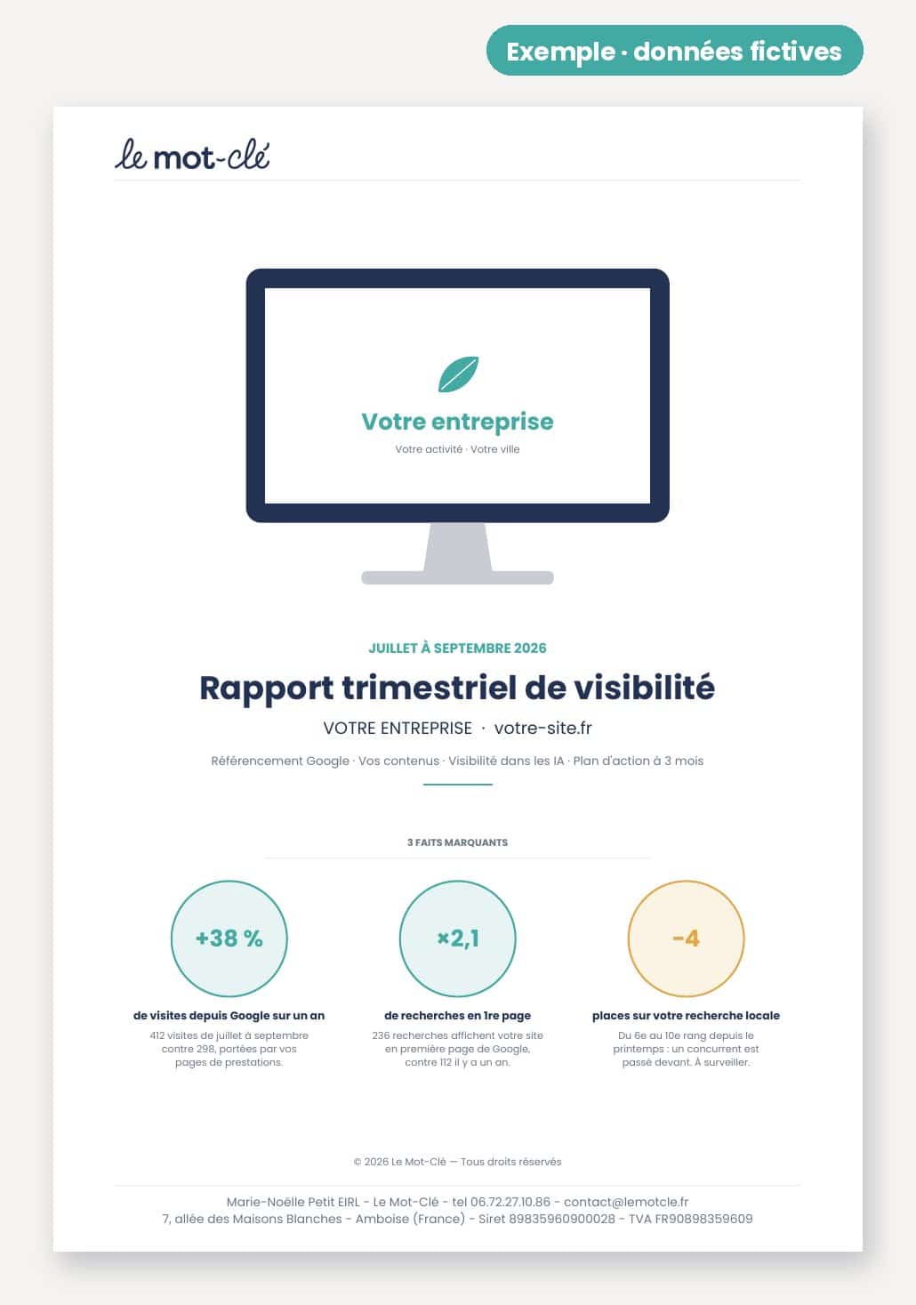 Rapport SEO/ GEO Trimestriel